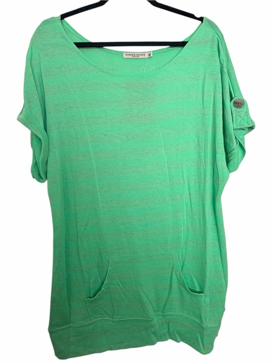 Chance or Fate Tops - Chance or Fate Mint Green Short Sleeve Tunic with Kangaroo Pocket